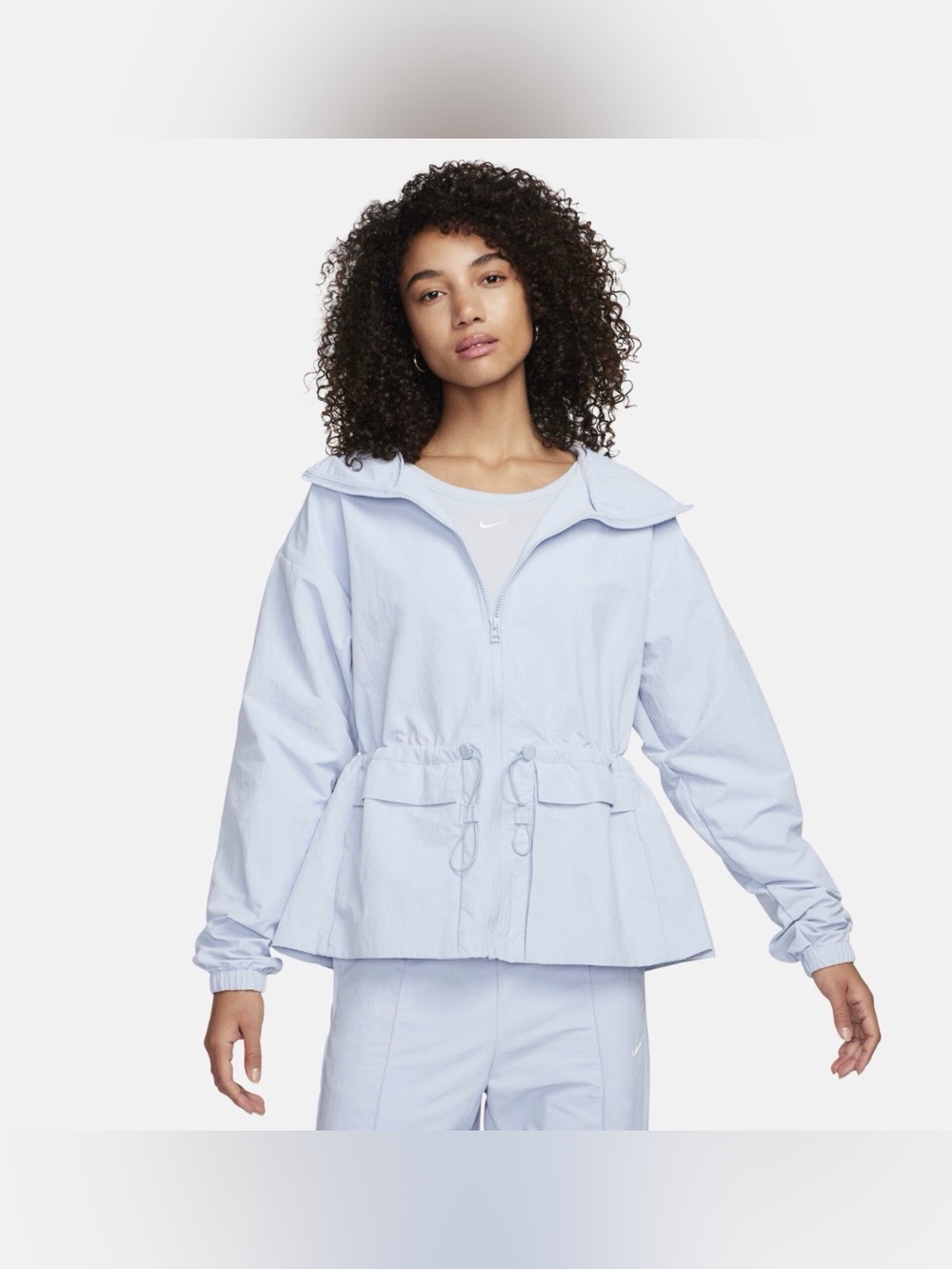 Nike Sportswear Everything Woven Women's Oversized Hooded Jacket Medium Blue